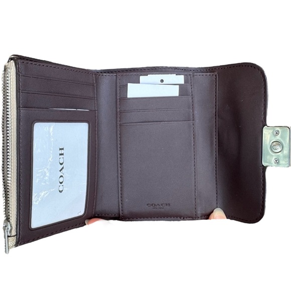 NWT COACH Medium Grace Signature Wallet, Raspberry/Khaki, Certified Authentic - Picture 6 of 15